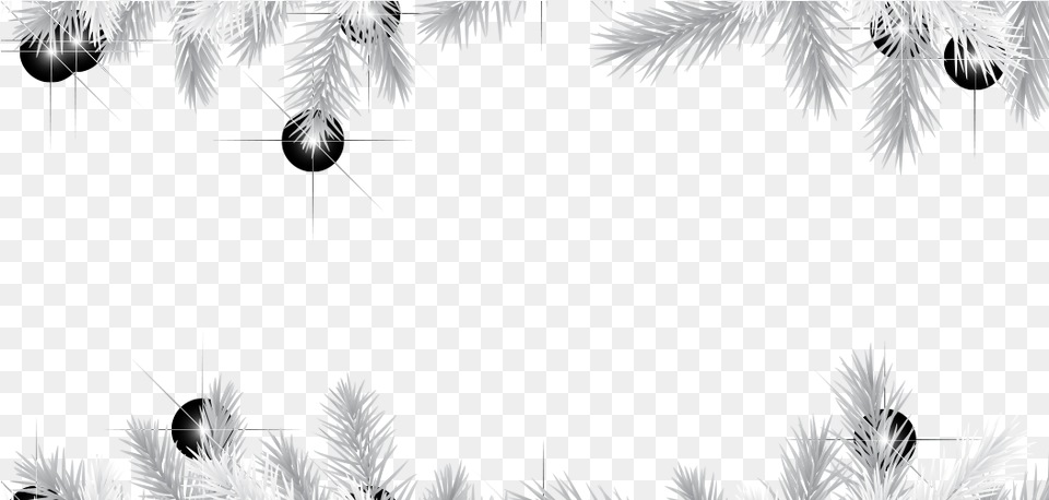 Free Black And White Christmas Lights Border White Christmas No Background, Ice, Nature, Outdoors, Plant Png Image
