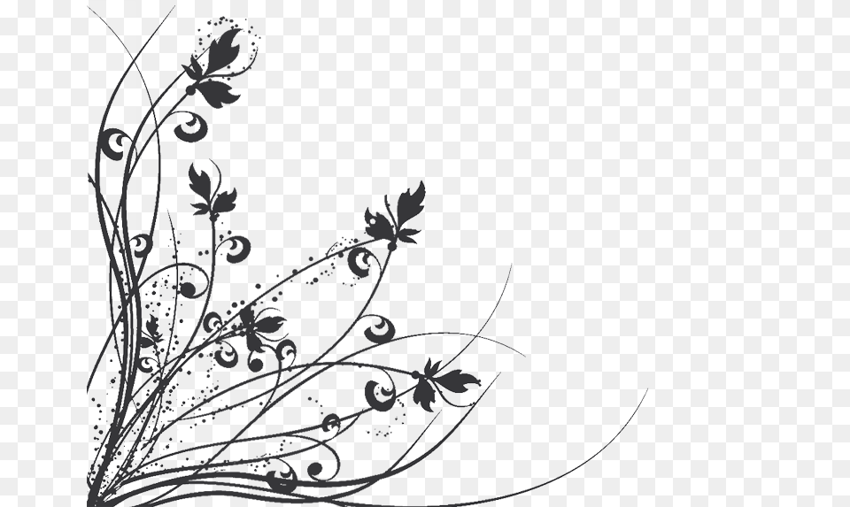 Black And White Floral Card Background, Art, Floral Design, Graphics, Pattern Free Png