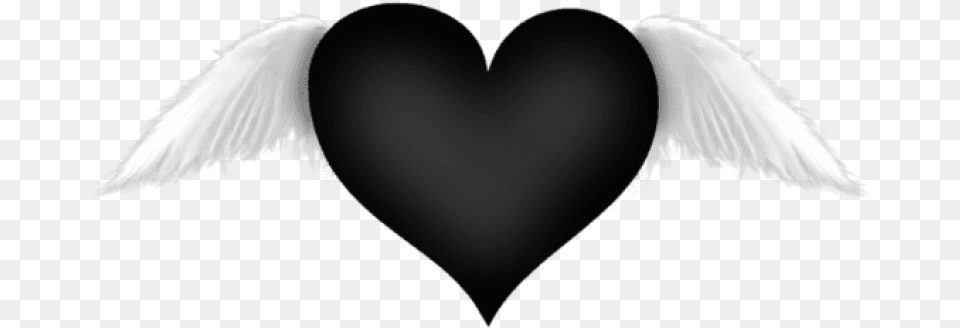 Free Black Heart With Wings Transparent Images Siyah Beyaz Kalp Png Image