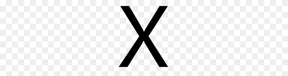 Free Black Letter X Icon, Gray Png Image