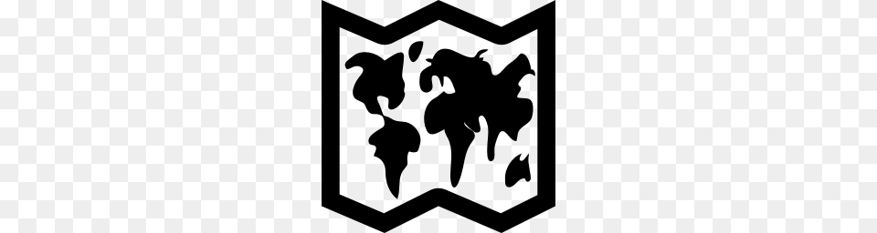 Black World Map Icon, Gray Free Png Download