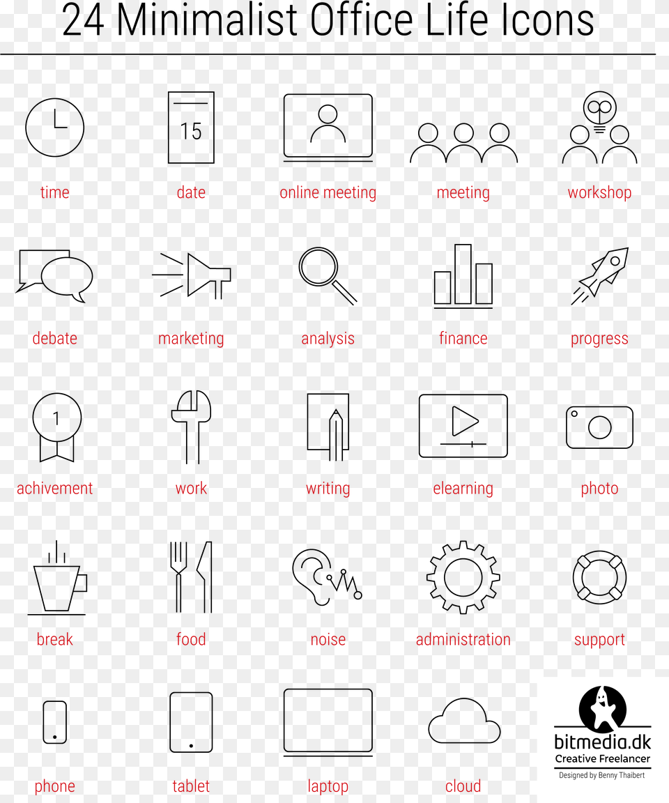 Blackline Office Life Icons Example On Usage Number, Maroon, Text Free Png Download