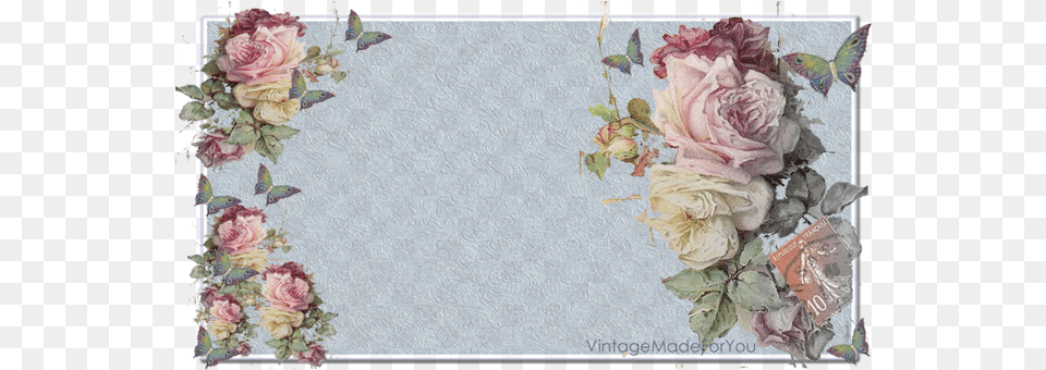 Blog Header To Blogger 2 Columns Antique Roses Greeting Cards, Art, Plant, Pattern, Graphics Free Png Download
