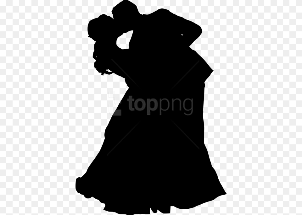 Free Bride And Groom Silhouette Clip Art, Dancing, Person, Leisure Activities, Adult Png Image