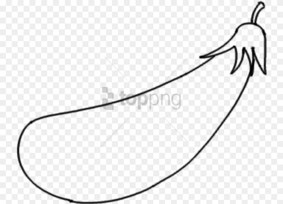 Free Brinjal Picture For Drawing With Brinjal Black Amp White, Food, Produce, Bow, Weapon Png Image