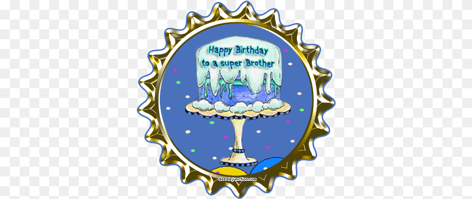 Brother Birthday Cliparts Happy Birthday Brother Animated Sign, Badge, Logo, Symbol, Birthday Cake Free Png Download