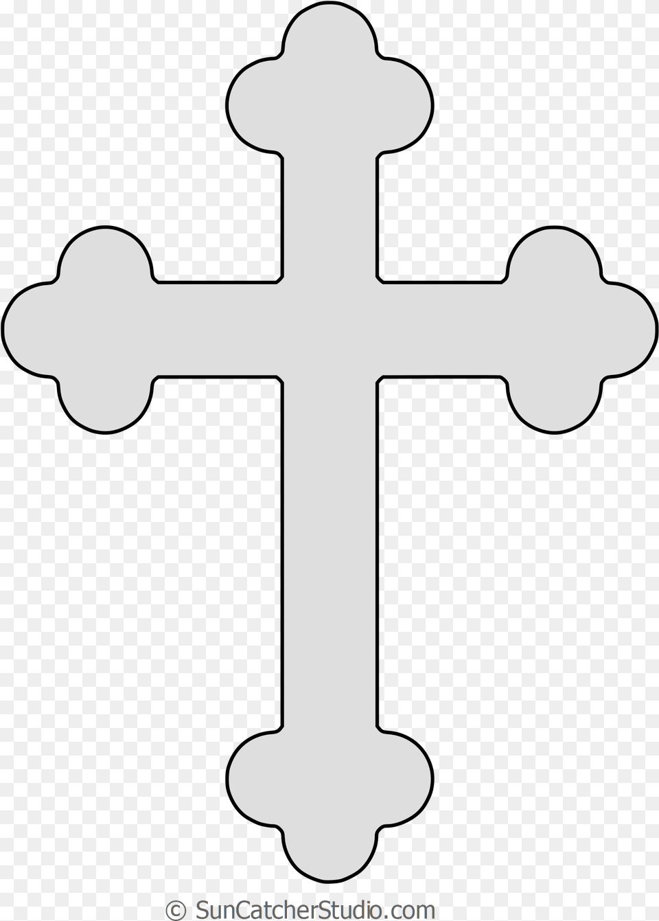 Free Budded Holy Cross Pattern Stencil Templates Printable White Cross Cake Topper, Symbol Png