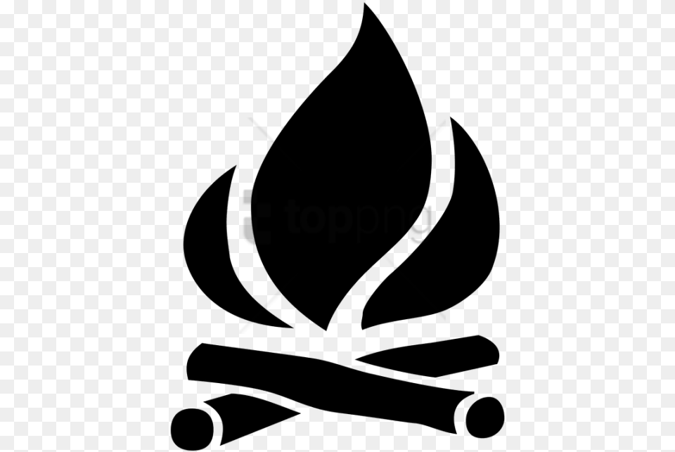 Free Camp Fire Vector Image With Transparent Black Vector Fire, Stencil, Leaf, Plant, Animal Png