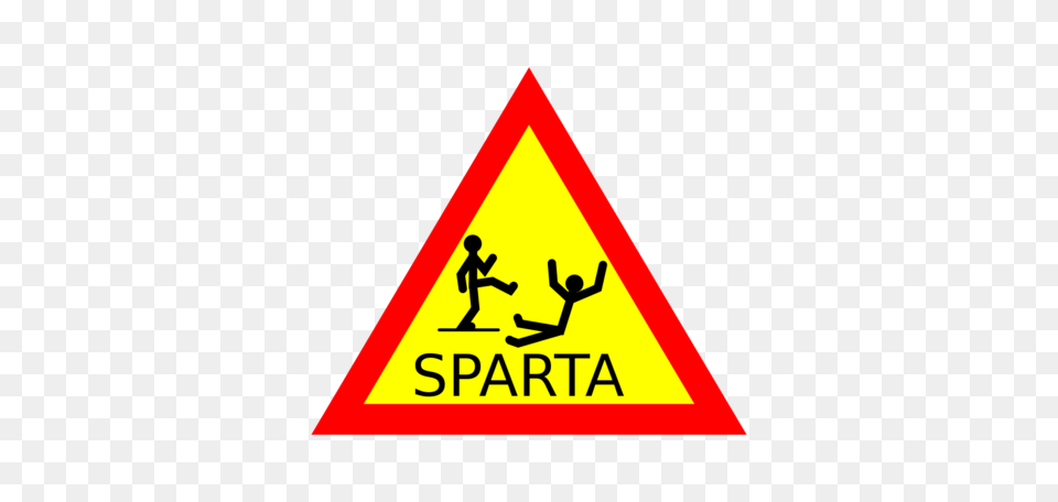 Free Caution Sparta Clipart And Vector Graphics, Symbol, Sign, Triangle, Boy Png