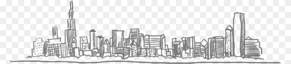 Chicago Skyline Outline Chicago Skyline Doodle, City, Architecture, Building, Factory Free Png