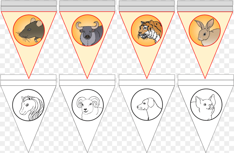 Chinese New Year Bunting Printable Early Yearsey Eyfs, Triangle, Book, Comics, Publication Free Transparent Png