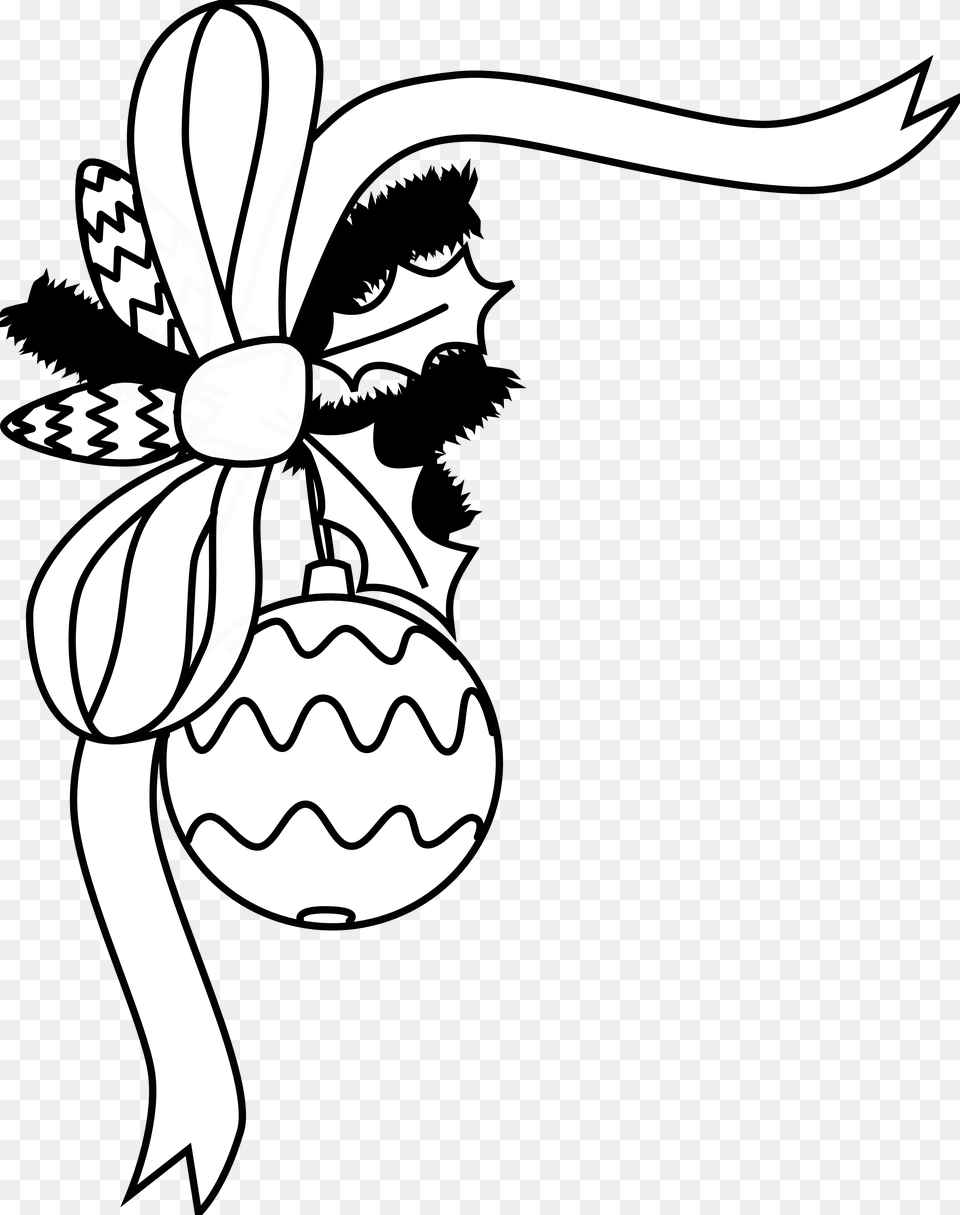 Christmas Clip Art Black And White, Stencil, Flower, Plant, Book Free Png Download