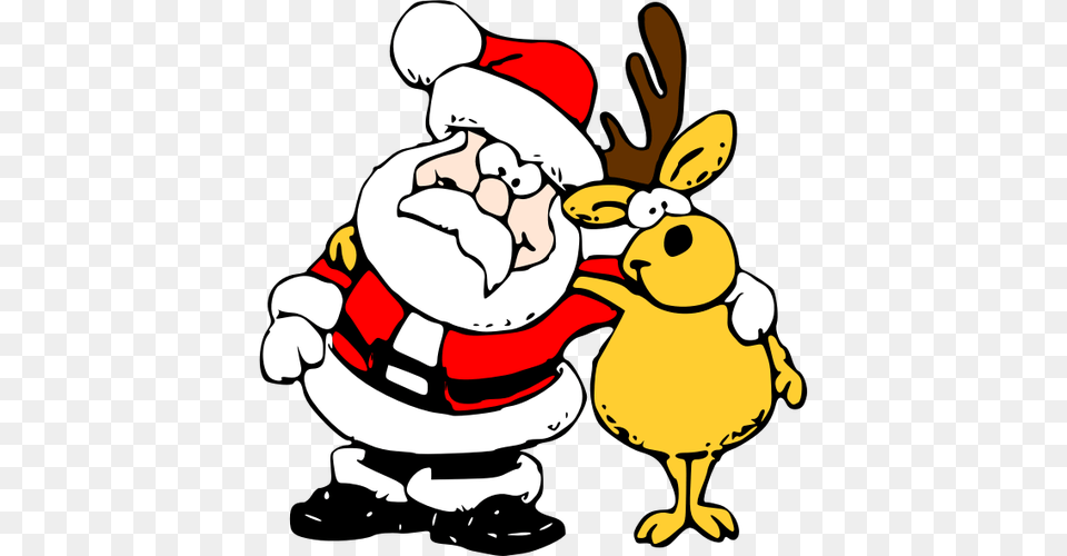 Free Christmas Clip Art Santa Reindeer, Baby, Person, Cartoon, Animal Png Image