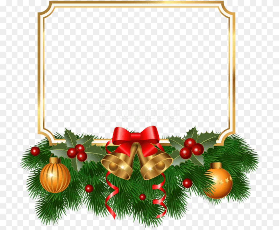 Christmas Golden Border Christmas Frame Clipart Free Png