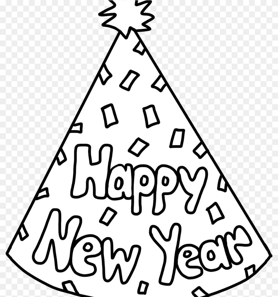 Christmas New Years Coloring Pages 10 C Teach, Clothing, Hat, Adult, Bride Free Transparent Png