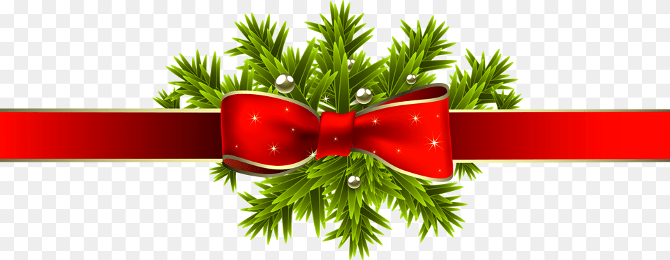 Christmas Present Bow Banner Stock Christmas Clip Art, Accessories, Plant, Tree, Green Free Png