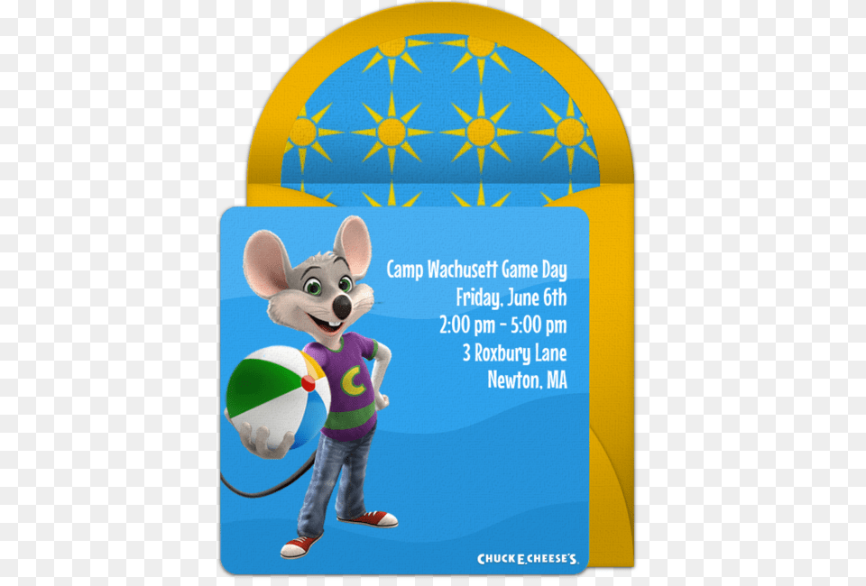 Free Chuck E Cheeses Summer Online Invitation, Advertisement, Poster, Toy, Clothing Png Image