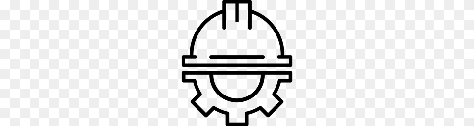 Free Civil Engineer Helmet Setting Safety Protection Icon, Gray Png