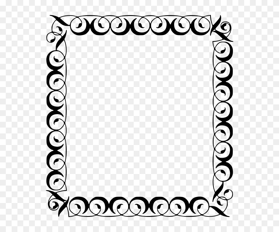 Clip Art Filigree Square, Gray Free Transparent Png