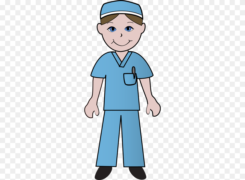 Free Clip Art Of Doctors And Nurses Nurse In Blue Scrubs, Baby, Person, Face, Head Png Image