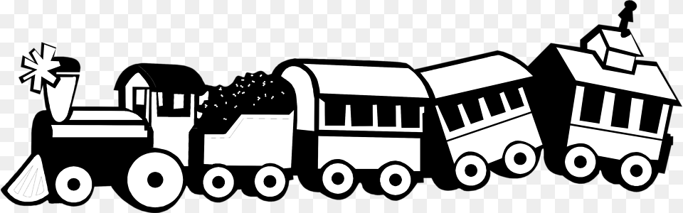 Free Clip Art Of Train Clipart Black And White Big Small Long Short, Machine, Wheel, Neighborhood, Bus Png