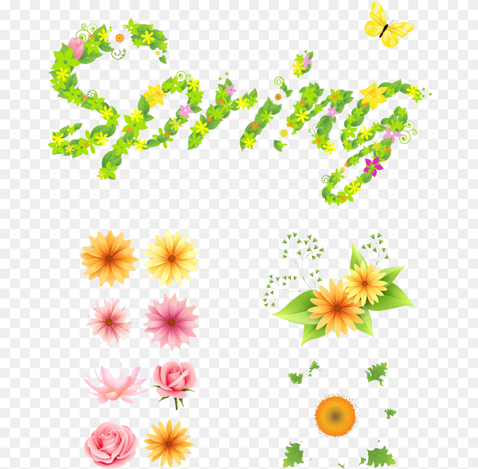 Clip Art Spring Flowers, Floral Design, Graphics, Pattern, Plant Free Png