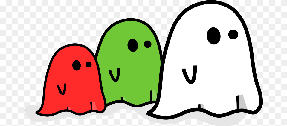 Free Clip Art Three Colored Ghost, Food, Sweets Png Image