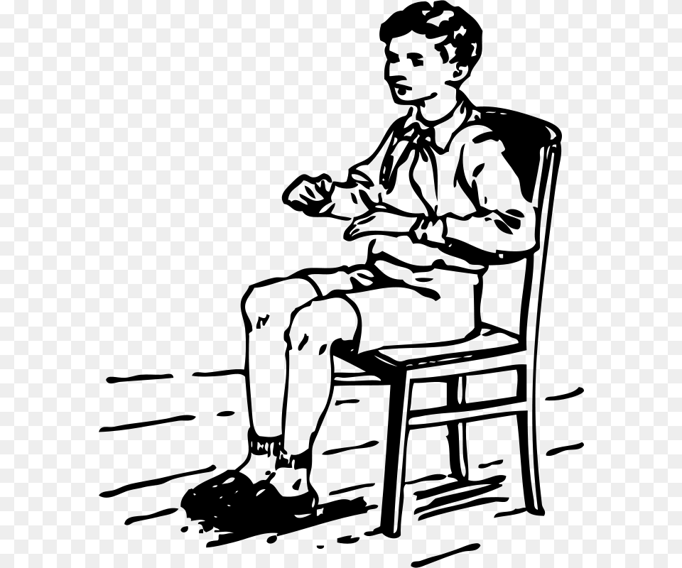 Free Clipart Boy Sitting In Chair Johnny Automatic, Gray Png Image