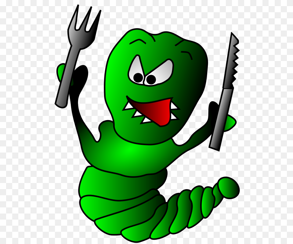 Free Clipart Caterpillar Anonymous, Green, Cutlery, Fork Png Image