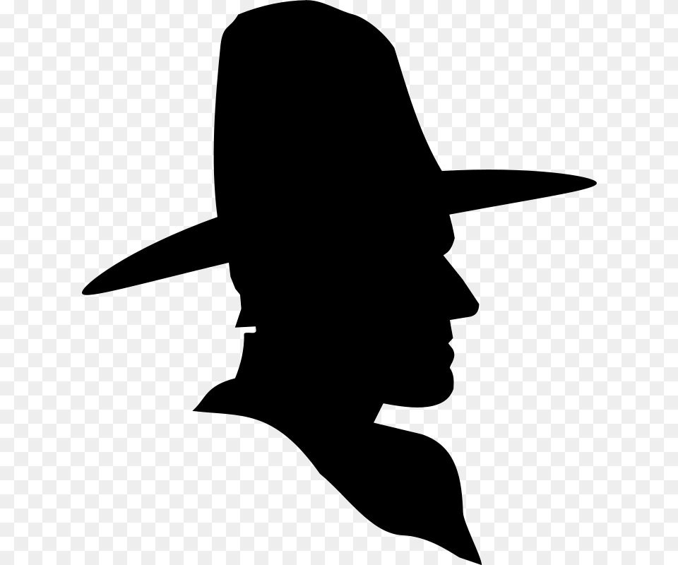 Clipart Cowboy Profile Silhouette Studio Hades, Gray Free Png