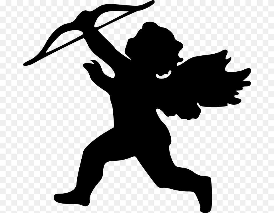 Free Clipart Cupid Liftarn, Gray Png
