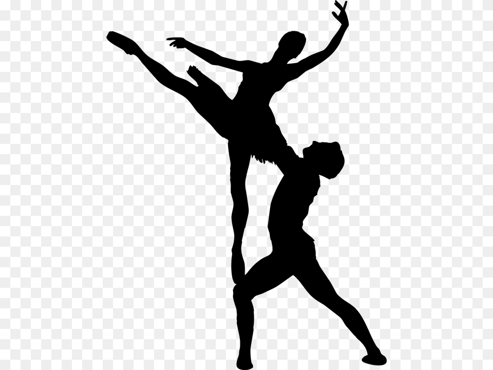 Clipart Dancing Couple Silhouette Public Silhouette Ballet Dancers, Gray Free Png Download