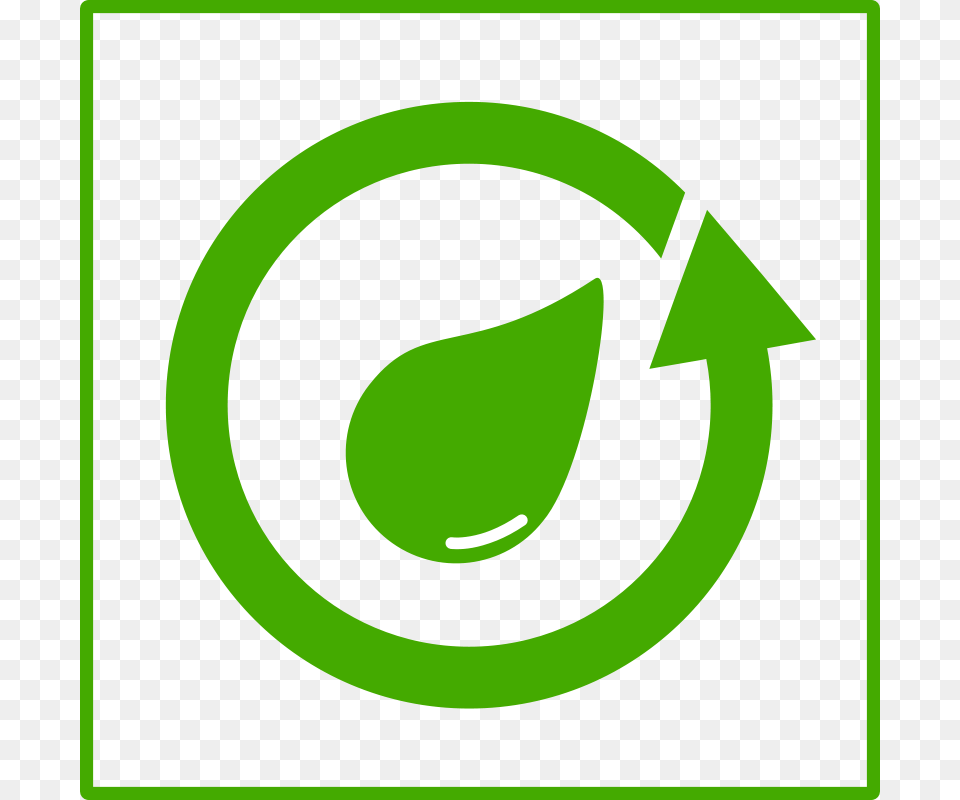 Clipart Eco Green Recycle Water Icon Dominiquechappard, Recycling Symbol, Symbol, Logo, Disk Free Png