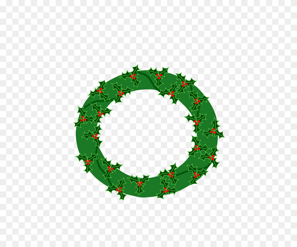 Clipart Evergreen Wreath With Large Holly Anonymous, Green, Pattern, Face, Head Free Png