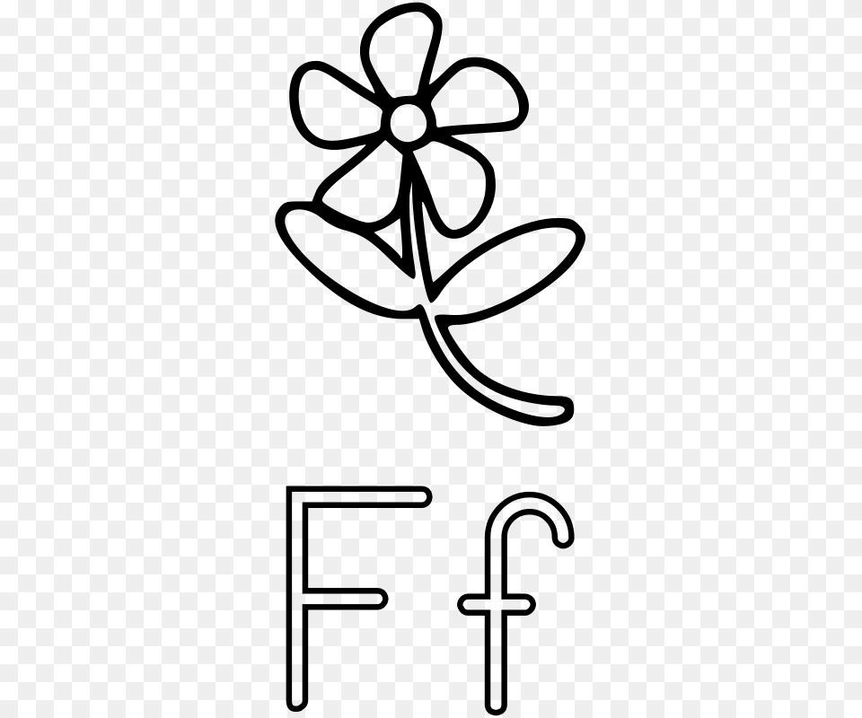 Free Clipart F Is For Flower Mazeo, Gray Png