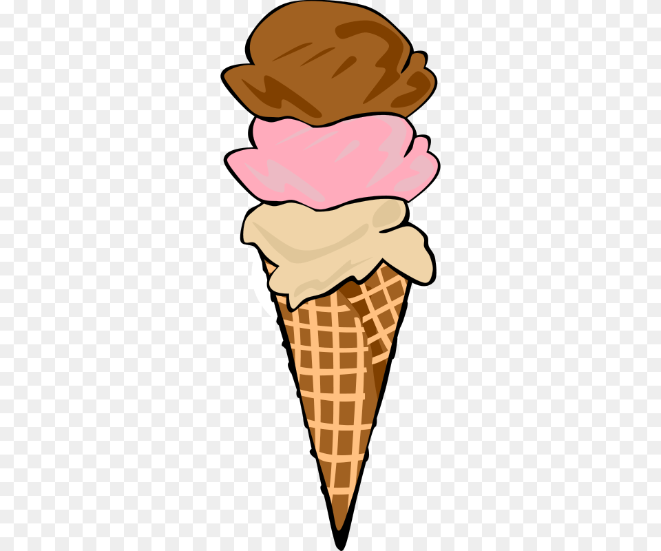 Clipart Fast Food Desserts Ice Cream Cones Waffle Triple, Dessert, Ice Cream, Baby, Person Free Png Download