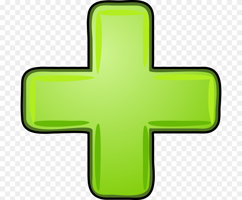 Clipart Green Plus With Black Border Kuba, Cross, Symbol Free Png Download