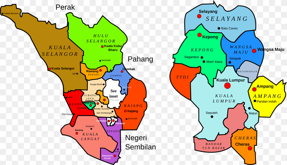 Clipart Kuala Lumpur And Selangor Map, Chart, Plot, Atlas, Diagram Free Png Download