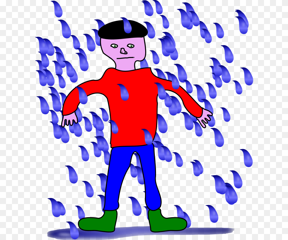Clipart Man Standing In Rain Enuanto, Purple, Boy, Child, Male Free Png