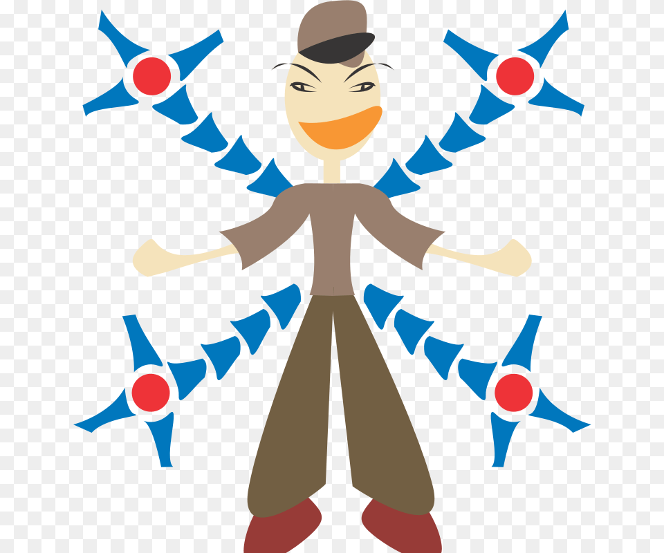 Clipart Man With Mechanic Arms Dcatcherex, Person, Juggling, Face, Head Free Transparent Png
