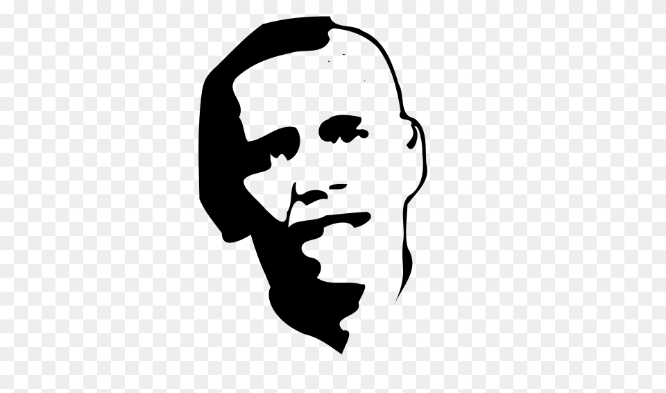 Clipart Obama Portrait Bw User Unknown, Gray Free Png