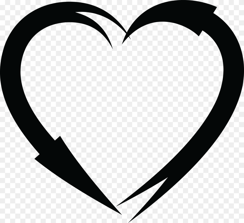 Clipart Of A Black And White Heart Frame Of Arrows, Logo Free Png Download