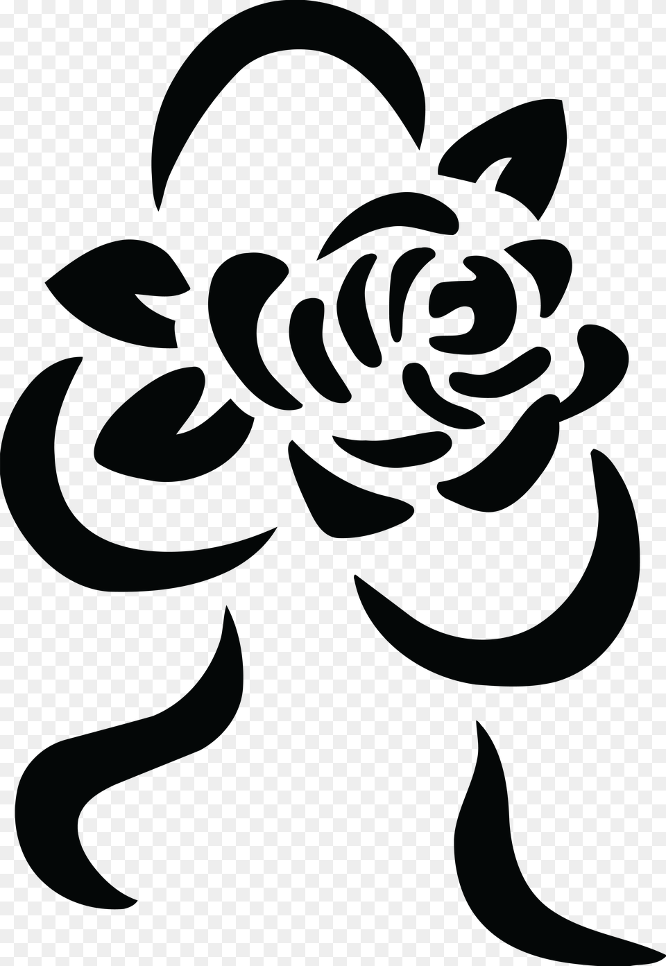 Free Clipart Of A Black And White Rose And Ribbon Bouquet, Dahlia, Flower, Plant, Art Png