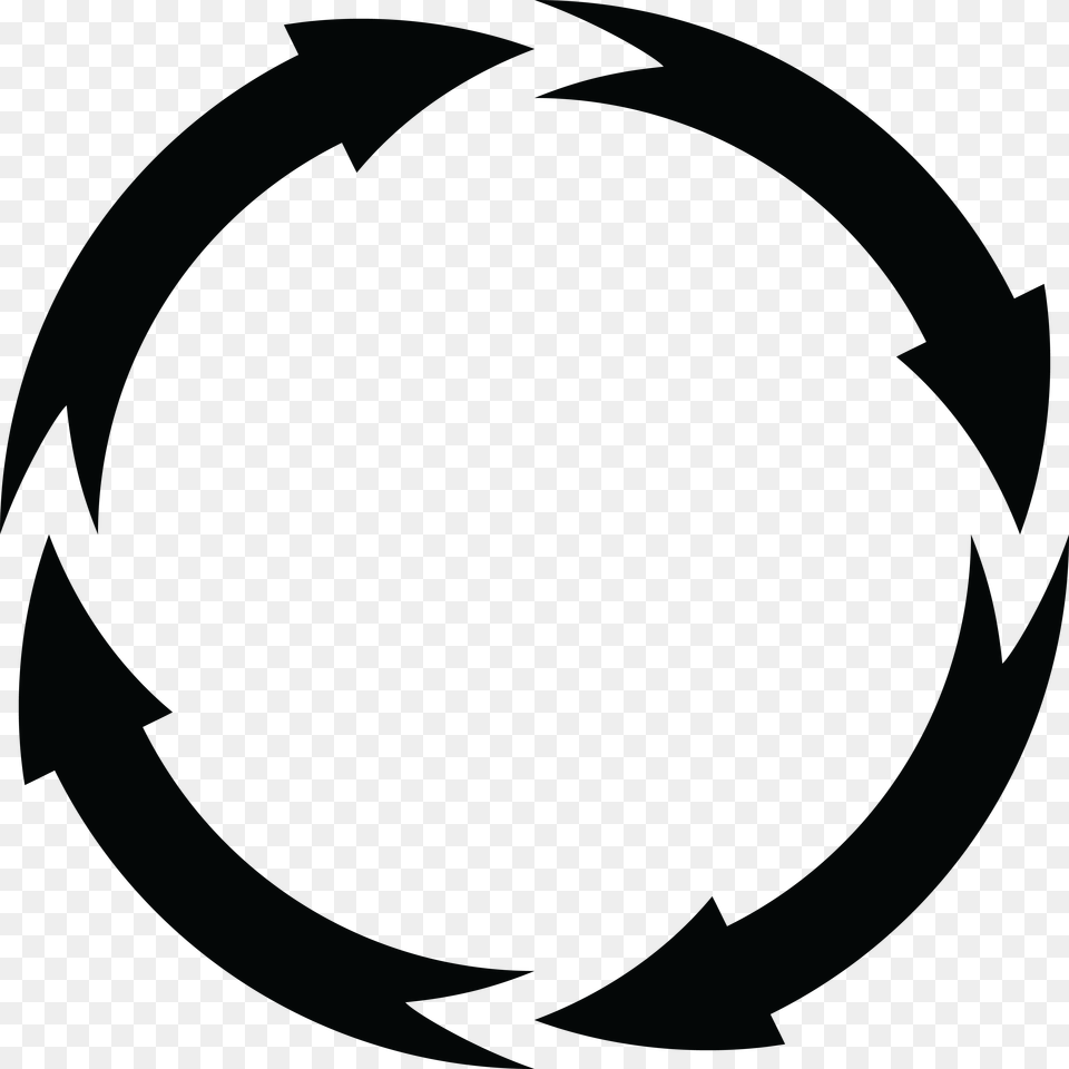 Free Clipart Of A Black And White Round Frame Of Arrows Png