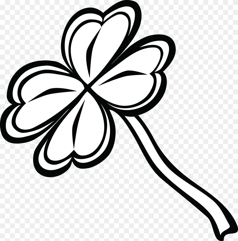 Clipart Of A Black And White St Paddy S Day, Stencil, Daisy, Flower, Plant Free Transparent Png