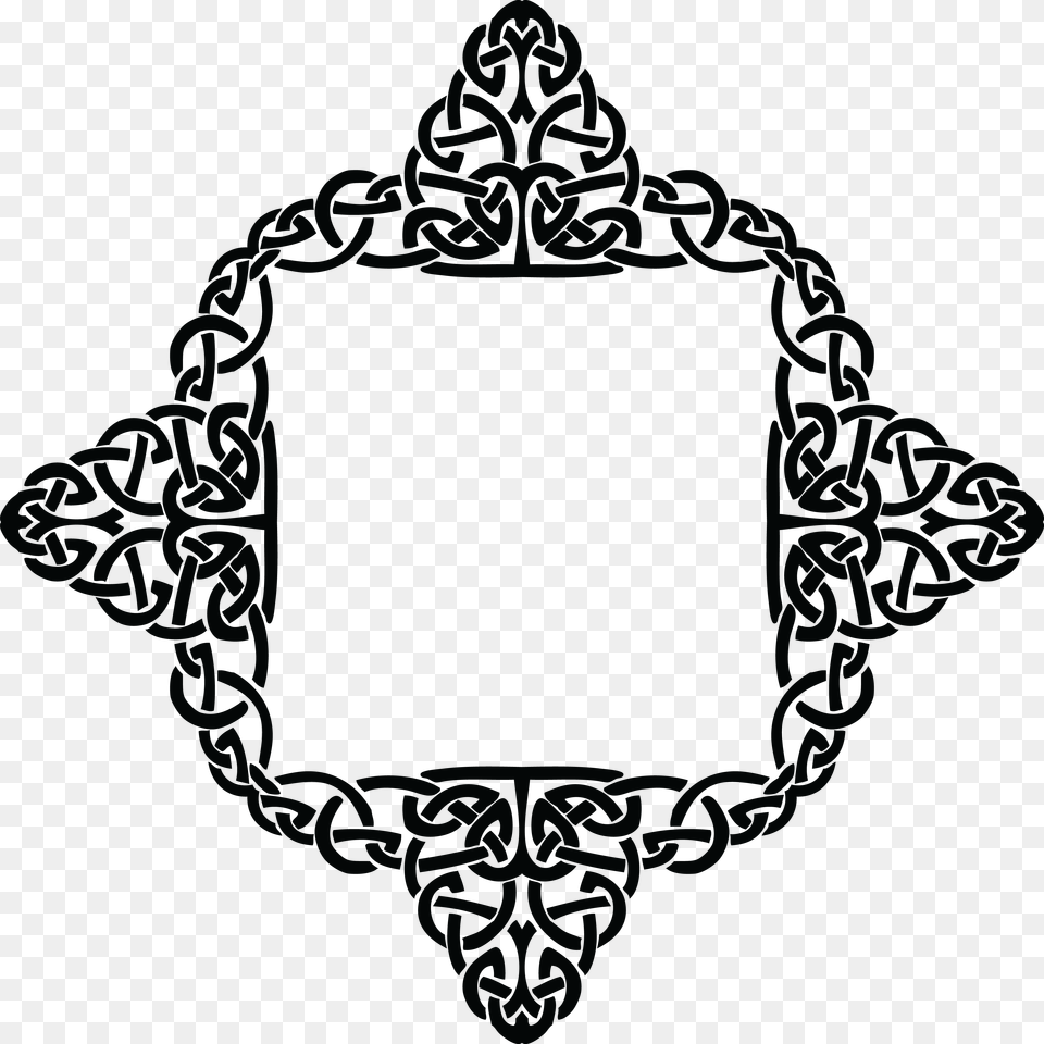 Free Clipart Of A Celtic Diamond Frame Border Design Clip Art, Blackboard, Accessories Png Image
