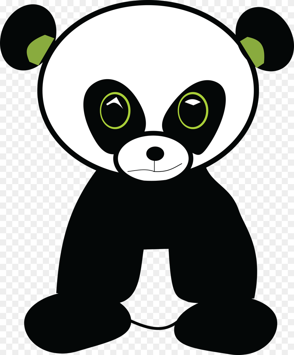 Clipart Of A Cute Green Eyed Panda, Nature, Outdoors, Snow, Snowman Free Transparent Png