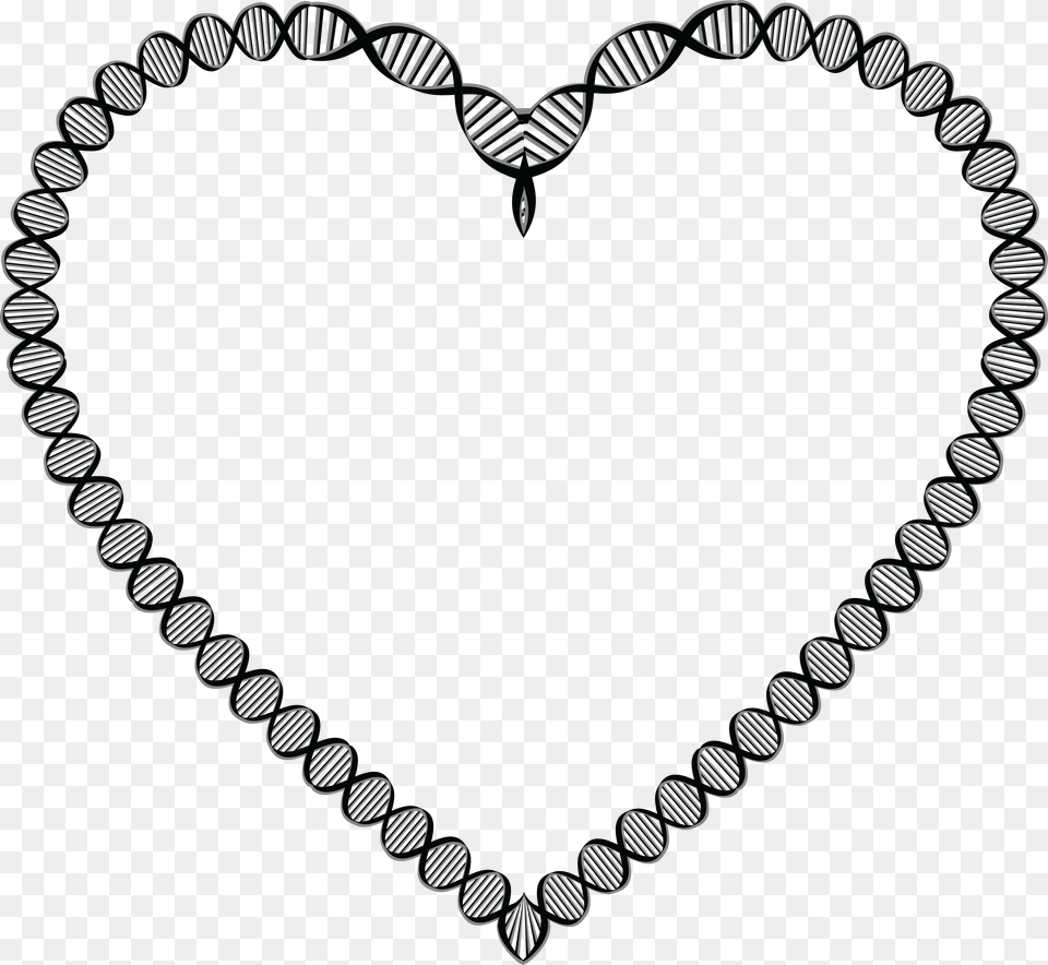 Free Clipart Of A Dna Double Helix Strand Heart Frame Double Helix Heart Dna, Accessories, Jewelry, Necklace, Adult Png Image