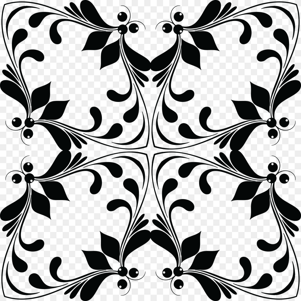 Clipart Of A Floral Design Element Black And White, Art, Floral Design, Graphics, Pattern Free Transparent Png