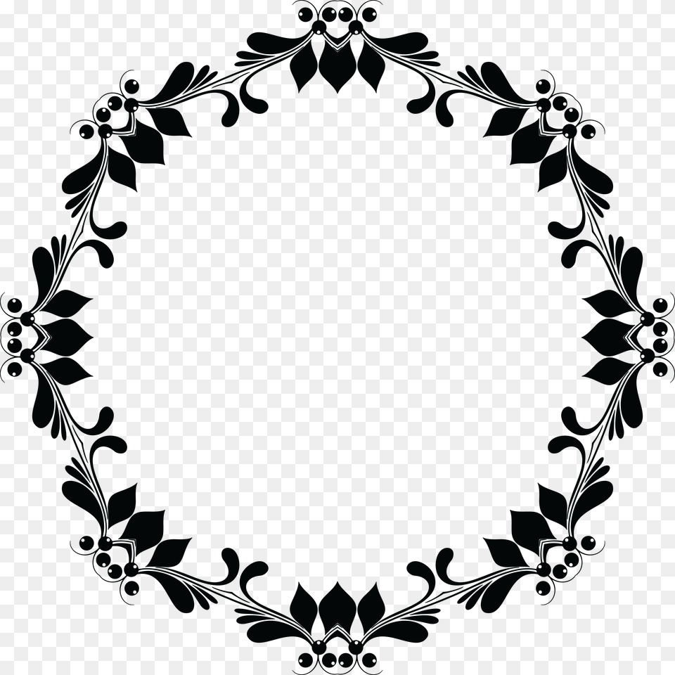 Free Clipart Of A Floral Frame, Number, Symbol, Text Png Image